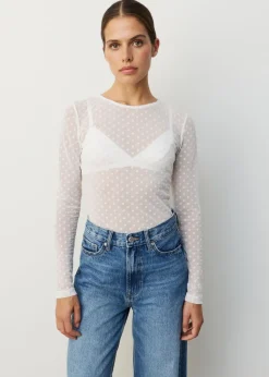 Mesh dot longsleeve t-shirt