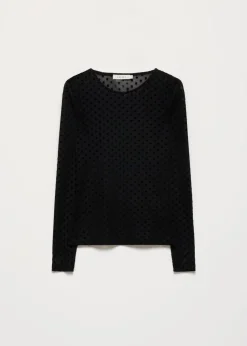 Mesh dot longsleeve t-shirt