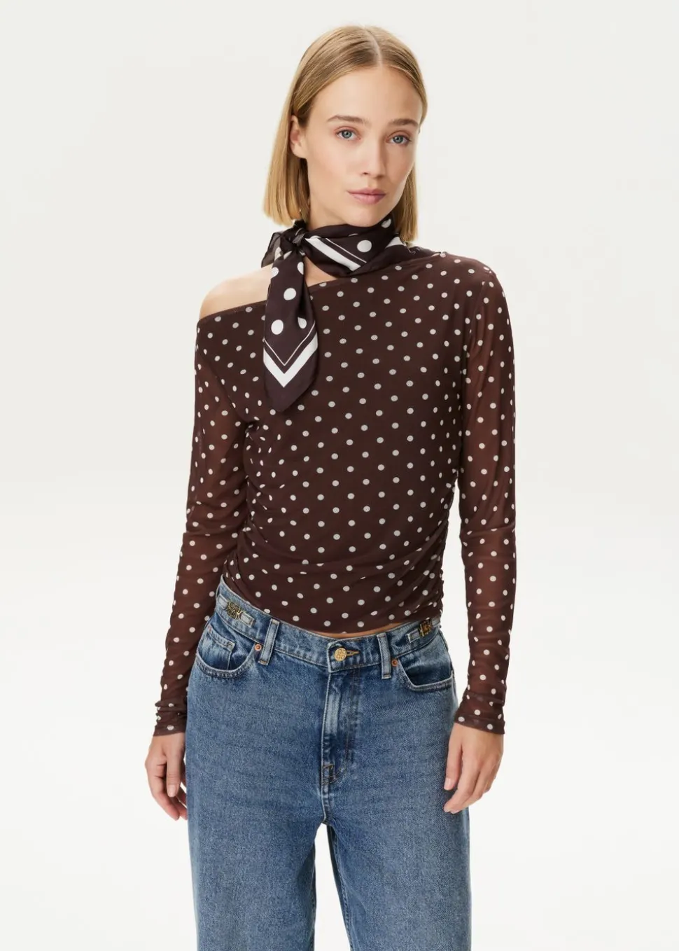 Mesh top met Polkadot