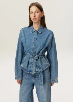 Oversized denim blouse