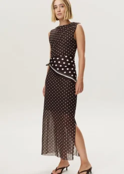 Polkadot mesh jurk