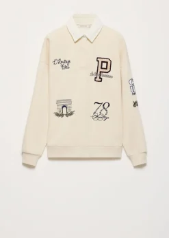 Polo sweater met patches