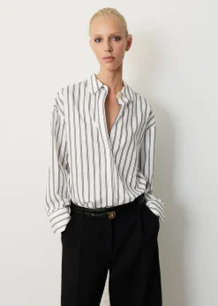 Poplin pinstripe blouse