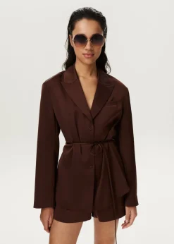 Satijnen blazer blouse