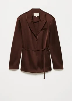 Satijnen blazer blouse