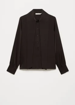 Satijnen blouse met sjaalkraag