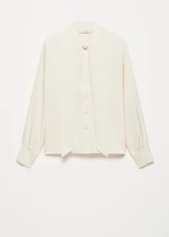 Satijnen blouse met sjaalkraag