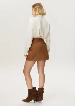 Satijnen blouse met sjaalkraag