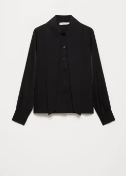 Satijnen blouse met sjaalkraag