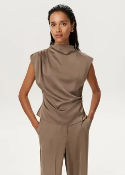 Satijnen drape top