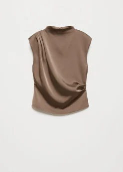 Satijnen drape top