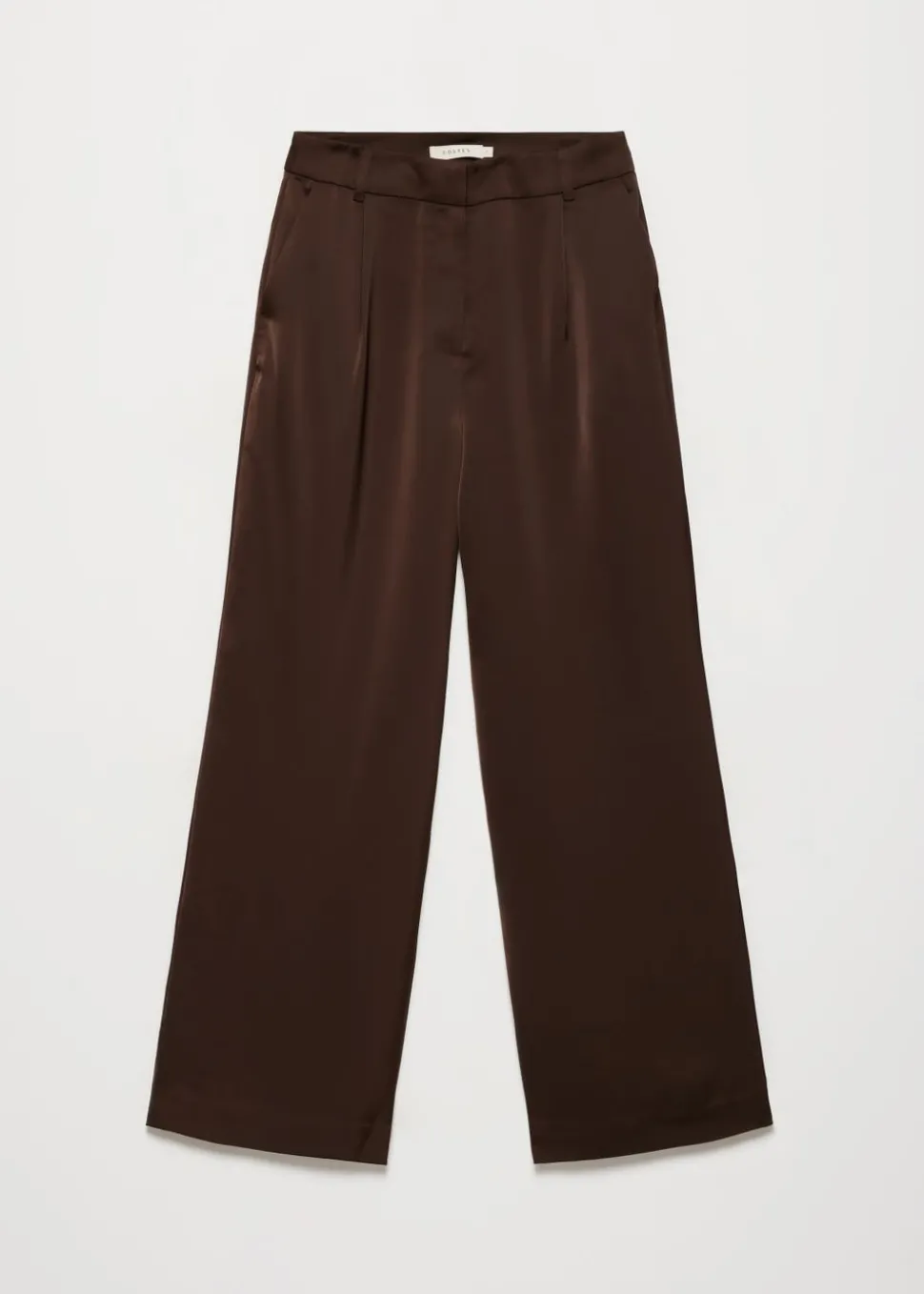 Satijnen wide leg plooibroek