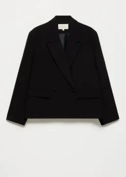 Twill boxy blazer