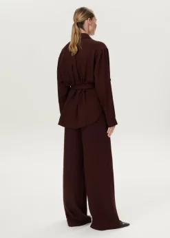 Wide leg broek met plooien