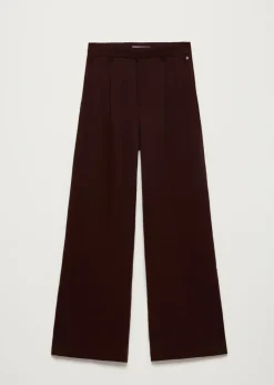 Wide leg broek met plooien
