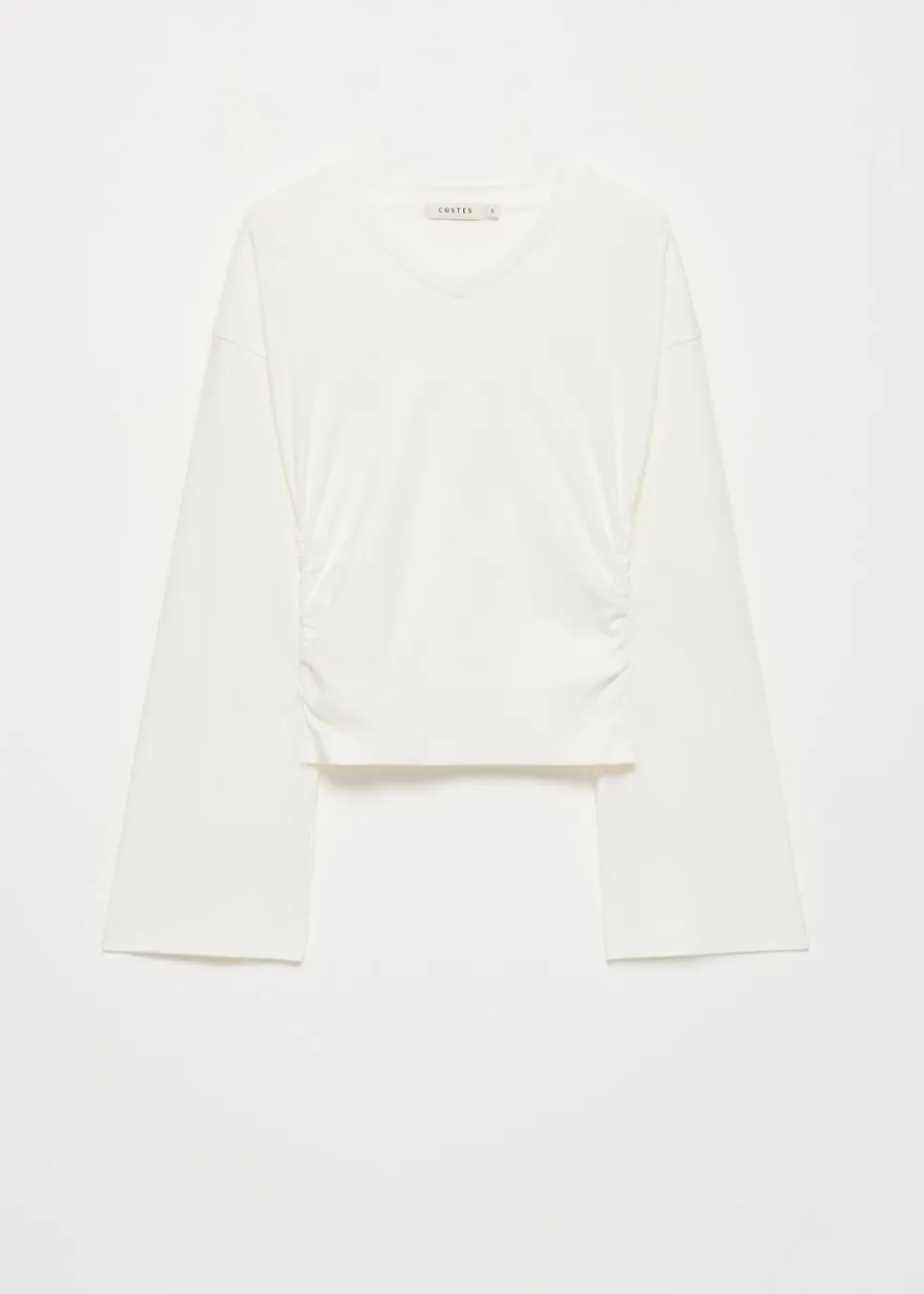 Wide longsleeve gathered t-shirt