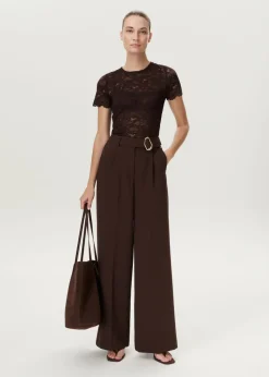 Wijde pantalon met gesp