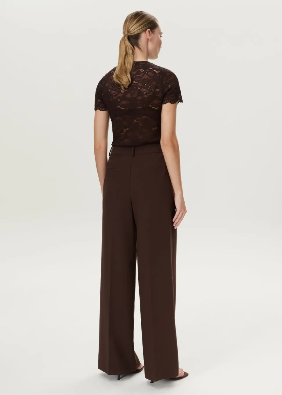Wijde pantalon met gesp
