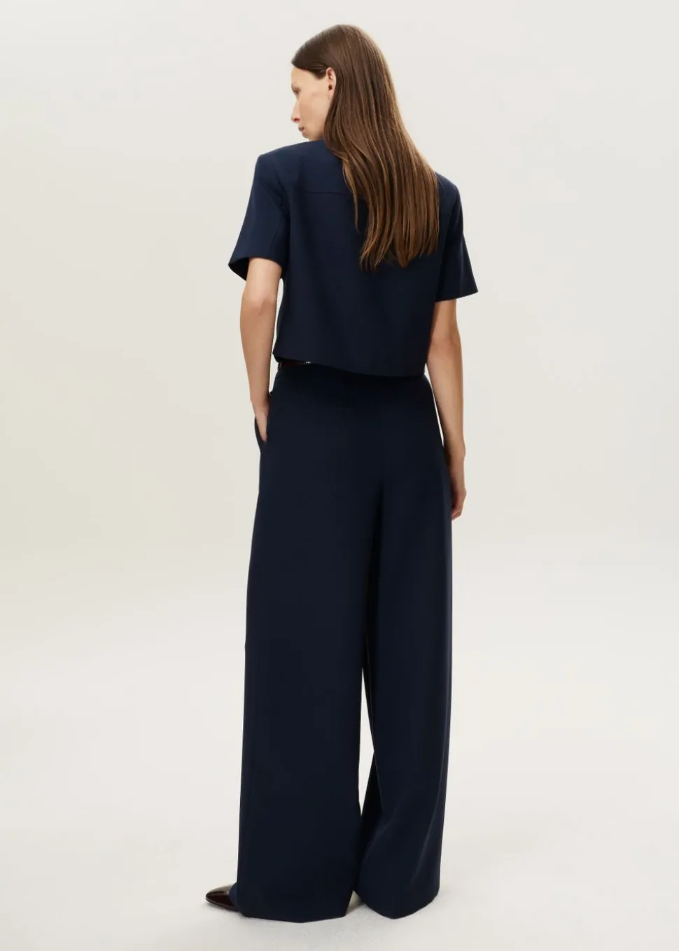 Wijde plooi pantalon