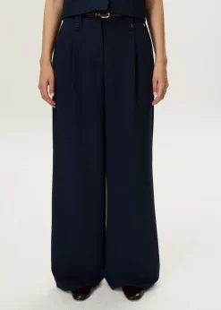 Wijde plooi pantalon
